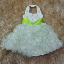 Custom Ball Gown Halter Tea Length Ruffle Little Girl Party Dress