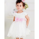 Infant Baby Girl Ball Gown Short Tulle Flower Girl Princess Dress with Sashes