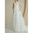 Inexpensive Timeless Sweetheart Sweep Train Chiffon Layered Skirt Wedding Dress