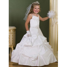 Classic Girls White First Communion Dress/ Pick-Up Flower Girl Dress