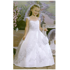 Girls Pretty Classic Princess Ball Gown Long First Communion Dress