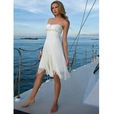 Simple Summer Custom Sweetheart Chiffon Short Beach Wedding Dress