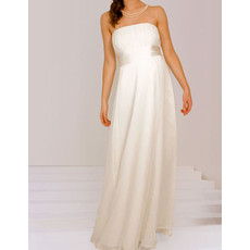 Classic Designer Empire Strapless Floor Length Chiffon Maternity Wedding Dress