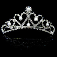 Inexpensive Beautiful Alloy With Pearl Bridal Wedding Tiara