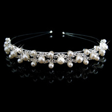 Inexpensive Beautiful Alloy With Pearl Bridal Wedding Tiara