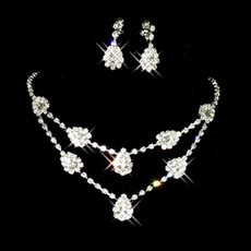 Pretty Crystal Earring Necklace Set Wedding Bridal Jewelry Collection