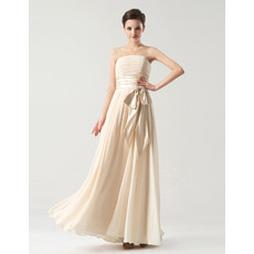 Discount Designer Empire Strapless Long Chiffon Bridesmaid Dress