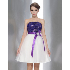 Amazing A-Line Strapless Mini Bridesmaid Dress with Belt