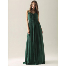 Modern A-Line Spaghetti Straps Floor Length Chiffon Bridesmaid Dress