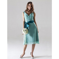 Vintage A-Line Sweetheart Knee Length Chiffon Bridesmaid Dress