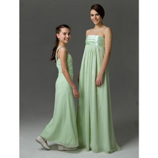 Empire Strapless Floor Length Chiffon Bridesmaid Dress for Sping Wedding