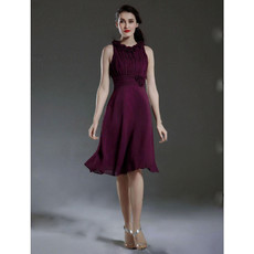 Discount Stylish A-Line Knee Length Chiffon Bridesmaid Dress