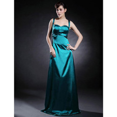 Cheap A-Line Sweetheart Floor Length Satin Bridesmaid Dress for Women