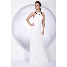Sheath/ Column Floor Length Chiffon Bridesmaid Dress for Women