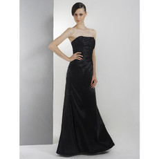 Cheap A-Line Strapless Floor Length Taffeta Bridesmaid Dress Maid of Honour