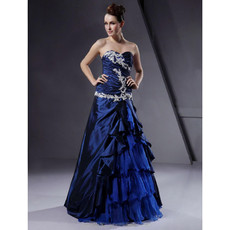 Vintage A-Line Sweetheart Floor Length Prom Evening Dress for Women