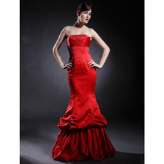 Chic Mermaid/ Trumpet Strapless Long Prom Evening Dress for Women