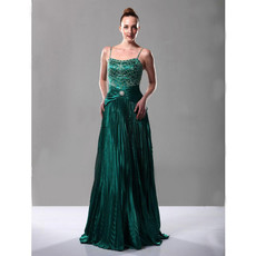 Vintage A-Line Taffeta Spaghetti Straps Prom Evening Dress for Women