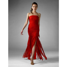 Designer Mermaid/ Trumpet Strapless Ankle Length Prom Evening Dress