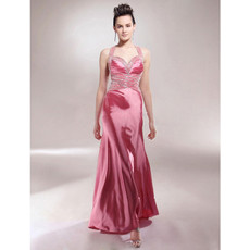 Women's Sexy Sheath Sweetheart Asymmetric Satin Evening Dress