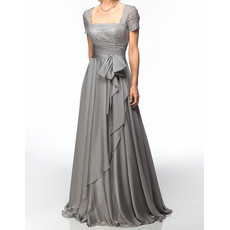 Designer A-Line Square Floor Length Chiffon Mother of the Bride/ Groom Dress