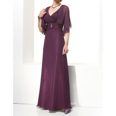 Designer A-Line V-Neck Floor Length Chiffon Mother of the Bride/ Groom Dress