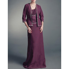 Cheap A-Line Straps Floor Length Chiffon Mother Dress with Jackets