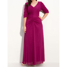 Popular Plus Size Long Chiffon Mother of the Bride Dress