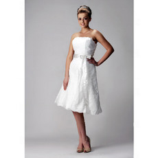 Informal A-Line Strapless Short Reception Wedding Dress