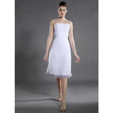 Simple Informal Summer A-Line Strapless Short Beach Wedding Dress