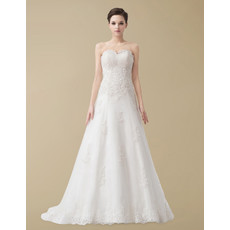 Classic Designer A-Line Sweetheart Court Train Wedding Dress