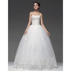 Cheap Ball Gown Sweetheart Floor Length Wedding Dress