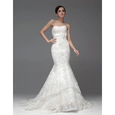 Elegant Mermaid/ Trumpet Sweetheart Chapel Train Wedding Dress