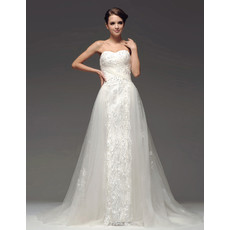 Classic Designer A-Line Sweetheart Chapel Train Wedding Dress