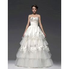 Amazing Top A-Line Sweetheart Floor Length Tiered Wedding Dress