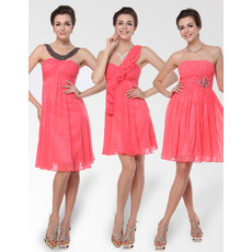 Elegant and Stylish Empire Short Chiffon Bridesmaid Dress for Maid of honour