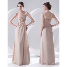 Elegant Sheath One Shoulder Floor Length Chiffon Evening Prom Dress