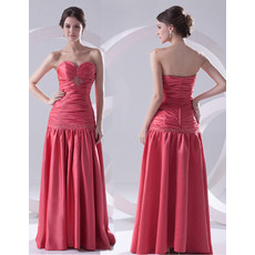 Custom Sheath Sweetheart Long Satin Evening Prom Dress for Women