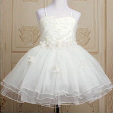 Princess Ball Gown Knee Length Organza Little Girls Party Dress