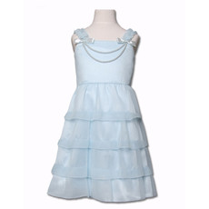 Cheap A-Line Tea Length Tiered Easter Dress/ Flower Girl Dress