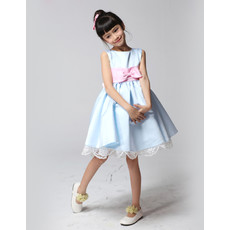 Discount A-Line Knee Length Satin Little Girls Pageant/ Party Dress