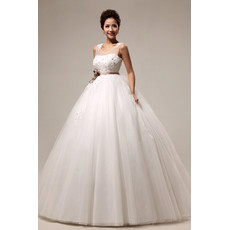 Modern Elegant Empire Waist Floor Length Organza Dress for Spring Wedding