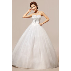 Custom Modern Ball Gown Sweetheart Floor Length Satin Organza Wedding Dress