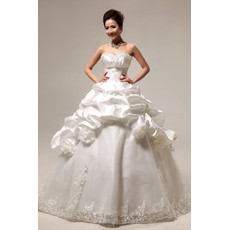 Custom Gorgeous Pick-Up Skirt Ball Gown Sweetheart Floor Length Wedding Dress