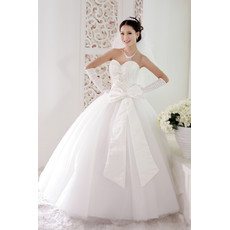 Classic Ball Gown Sweetheart Floor Length Beaded Dress for Spring Wedding