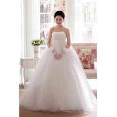 Amazing Empire Waist Strapless Floor Length Organza Wedding Dress