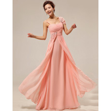 Beautiful Custom Asymmetric Chiffon Floor Length Sheath Bridesmaid Dress