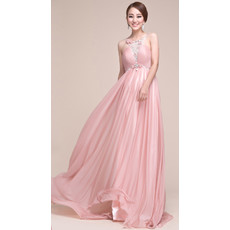 Affordable Sexy Empire Chiffon Sweep Train Prom Evening for Women