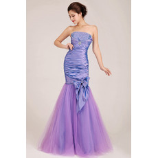 Amazing Mermaid Strapless Floor Length Satin Formal Evening Dress