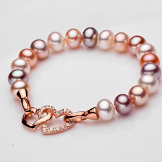Affordable Multicolor 8.5 - 9.5mm Freshwater Off-Round Pearl Bracelet